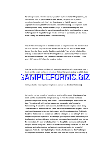 Template for a Valedictory Speech docx pdf free